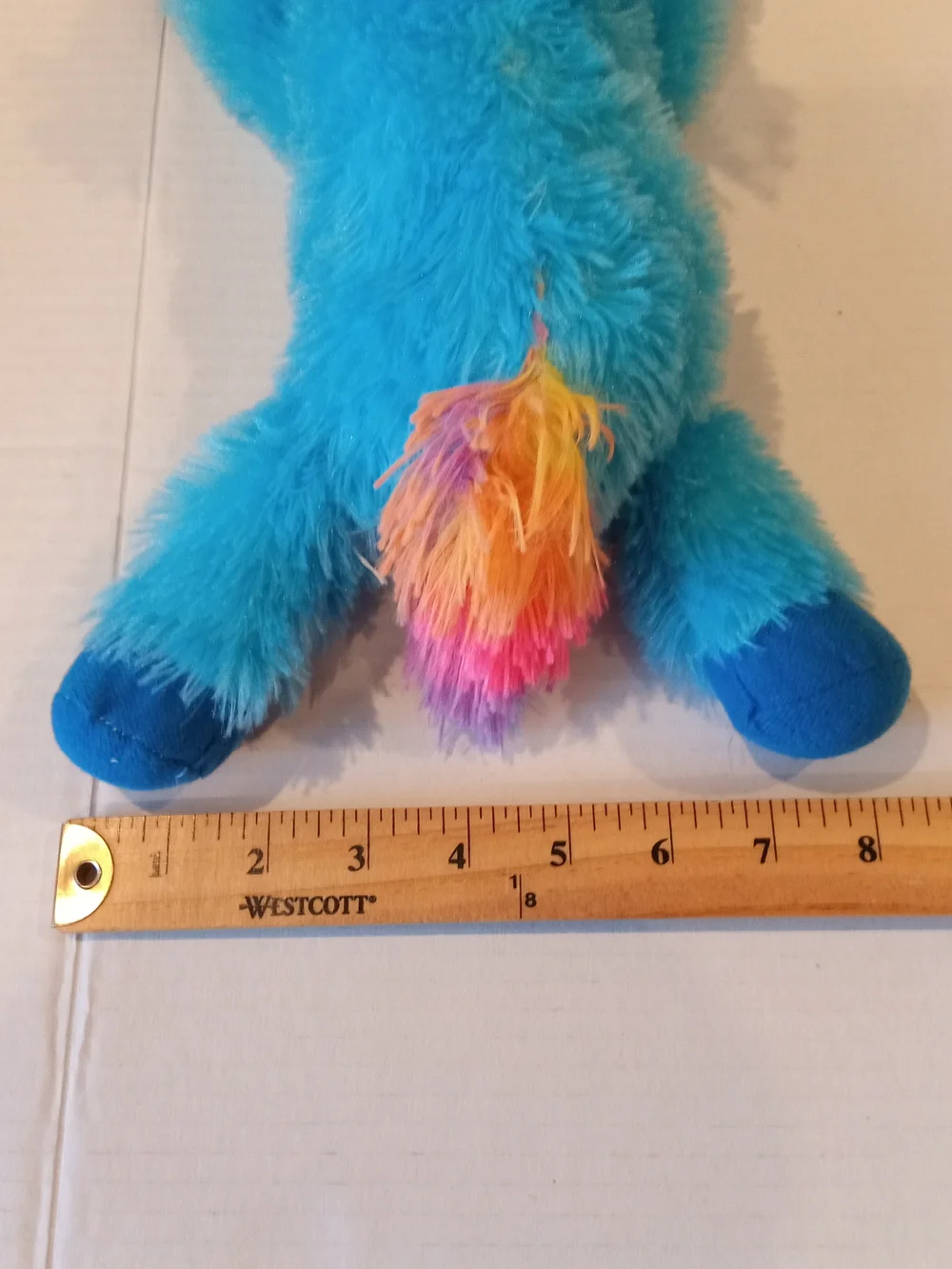 GOFFA Blue Rainbow Mane Plush Unicorn Stuffed Toy